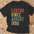 Leyenda Desde Agosto 76 Cumpleaños 1950 Hombres Es 76 Años Camiseta unisex Regalos para ancianos