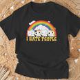 Niedliche Katze Regenbogen – I Hate People T-Shirt Geschenke für alte Männer