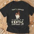 That's Enough I'm Going Mom & Dad エキゾチックショートヘアキャット Tシャツ 高齢者への贈り物
