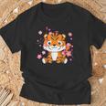 Tigre Animaux Mignons Pour Enfants Kawaii Fleurs De Cerisier T-Shirt Cadeaux pour les vieillards