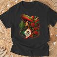 Viva Mexico Mexican Flag Floral Woman Sombrero Fiesta T-Shirt Gifts for Old Men