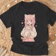 かわいい アニメ 女の子 抱っこ 猫 かわいい 漫画 猫好き オタク Tシャツ 高齢者への贈り物