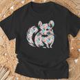 かわいいチンチラ花柄チンチラ 長袖tシャツ Tシャツ 高齢者への贈り物