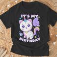 誕生日の女の子6歳、猫、ユニコーン、6歳の誕生日 Tシャツ 高齢者への贈り物