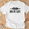 Drum Life Frase Divertida Para Baterista In Mangas Camiseta unisex Regalos para ancianos