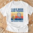 I Like Beer And Tennis Maybe 3 People ビンテージ Tシャツ 高齢者への贈り物