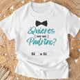 Quiereser Mi Padrino Bebe Regalos Para Padrinos Y Madrinas Camiseta unisex Regalos para ancianos