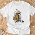 Señorasintage Y Urraca Arte Antiguo Bosquejo Camiseta unisex Regalos para ancianos