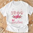 オンバック 82歳 1944年4月 花柄 82歳の誕生日 Tシャツ 高齢者への贈り物