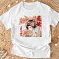 江戸 吉原 遊郭 花魁 太夫 花の井 瀬川 浮世絵 バックプリント Tシャツ 高齢者への贈り物