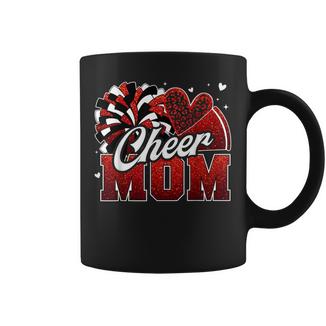 Game Day Megaphone Pom Pom Cheerleader Cheer Mom Red Coffee Mug - Thegiftio UK
