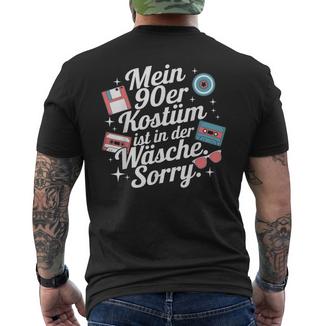 90Er Party Kostüm Ist In Der Wäsche Retro Outfit Neunziger T-Shirt mit Rückendruck - Geschenkecke