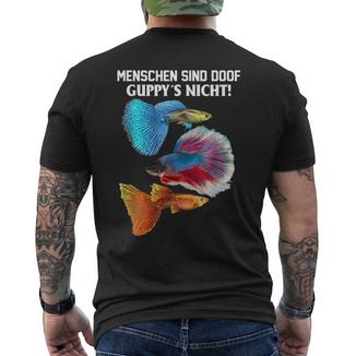 Aquarianer Aquaristik Aquarium Lustigerpruch Guppy T-Shirt mit Rückendruck - Geschenkecke