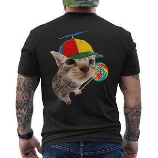 Dumme Katze Mit Lutscher-Meme T-Shirt mit Rückendruck - Geschenkecke