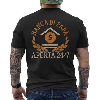 Festa Del Papà Banca Di Papà Aperta 24 7 T-shirt da uomo con stampa posteriore - Novitaregali