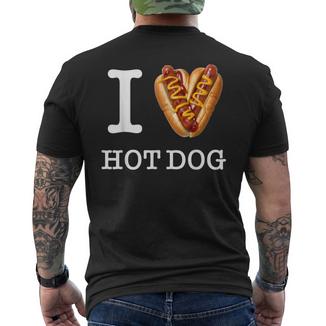 Für Den Einzigartigen Hotdog-Liebhaber I Love Hot Dogs T-Shirt mit Rückendruck - Geschenkecke