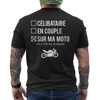 Homme Humour Motard Célibataire En Coupleur Ma Moto T-shirt imprimé au dos - Cadeauxyz