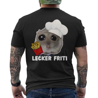 Lecker Fritiad Hamster Hamstie Meme T-Shirt mit Rückendruck - Geschenkecke