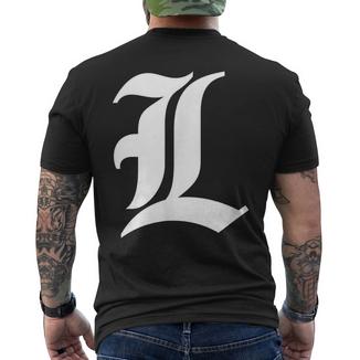 Lettre L Lettres De L'alphabet Gothique Médiévale T-shirt imprimé au dos - Cadeauxyz