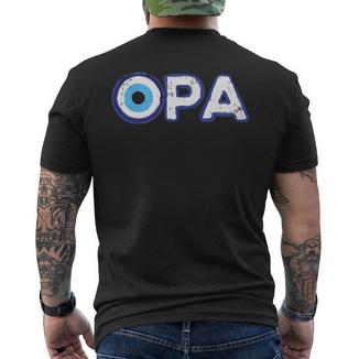 Opa Occhio Greco Papà Nonno Festa Del Papà Maglia A Manica T-shirt da uomo con stampa posteriore - Novitaregali