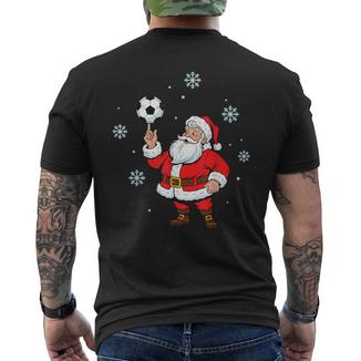 Père Noël Football Noël Grand Rire Cadeaux Noel Pour Hommes T-shirt imprimé au dos - Cadeauxyz