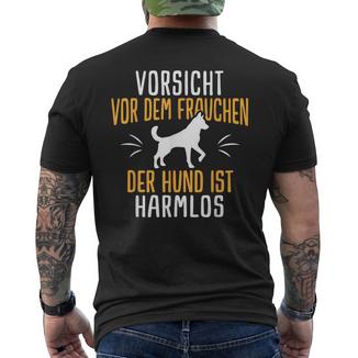 Vorsichtor Dem Frauchen Hundpruch T-Shirt mit Rückendruck - Geschenkecke