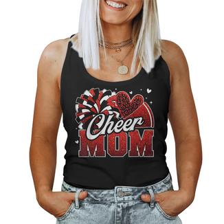 Game Day Megaphone Pom Pom Cheerleader Cheer Mom Red Women Tank Top - Thegiftio UK