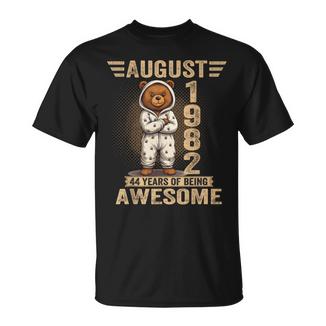 44 Agosto 1982 Oso De Peluche 44 Cumpleaños Camiseta unisex - Regaloses