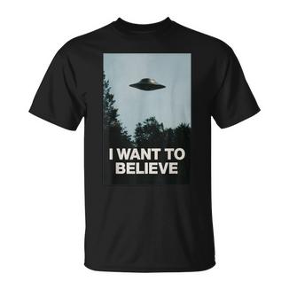 Alien Ufo Bekleidung I Want To Believe T-Shirt - Geschenkecke