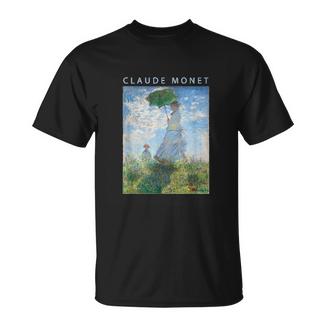 Claude Monet Lustiges Kunstonnenschirm Impressionismus Gemälde Herren Damen Lustige Kleidung Kunst Geschenk Ölgemälde T-Shirt - Geschenkecke