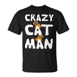 Crazy Cat Man Para Hombre Amante De Los Gatos Camiseta unisex - Regaloses