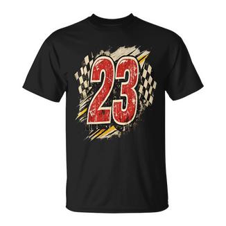 Drapeau À Damier Numéro 23Intage T-Shirt - Cadeauxyz