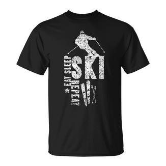Eatleepki Repeat Esquí Esquiador Regalo Camiseta unisex - Regaloses