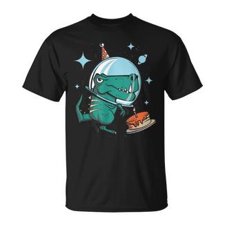 El Tiranosaurio Rex Cumple Años Como Astronauta En El Camiseta unisex - Regaloses