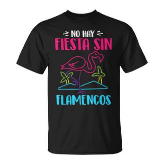 Flamenco Rosado Fiesta Pájaro Tropical Animal Flamenco Camiseta unisex - Regaloses