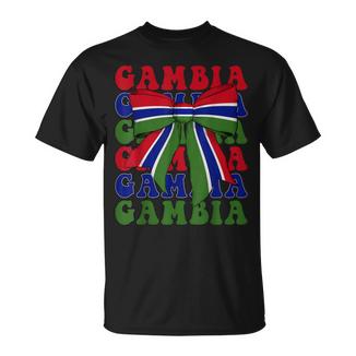 Gambia Bandera Con Lazo En Forma De Coqueta Del Orgullo De Gambia Camiseta unisex - Regaloses