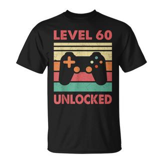Hombre Nivel 60 Desbloqueado –Intage 60 Cumpleaños Gaming Gamer Retro Camiseta unisex - Regaloses