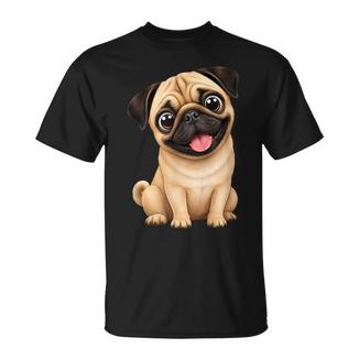 Lindo Diseño De Carlino De Dibujos Animados Amigo Leal Camiseta unisex - Regaloses