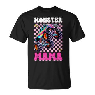 Mama Monster Truck Checkered Racing Motorsport Mom Mother T-Shirt - Thegiftio UK