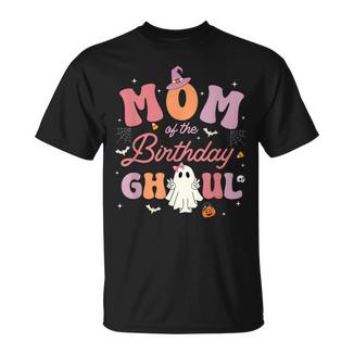 Mom Of The Birthday Ghoul Halloween Ghost Groovy Family T-Shirt - Thegiftio UK
