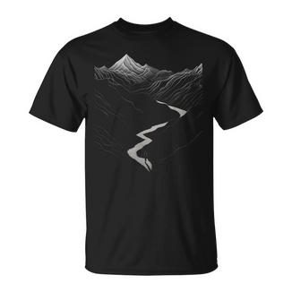 Naturaleza Dibujo Montañas Arte Diseño Gráfico Camiseta unisex - Regaloses
