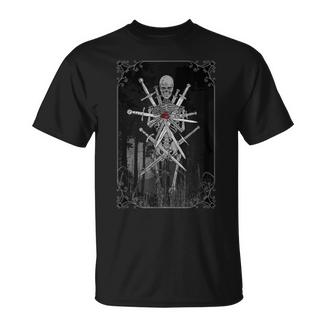 Ocho De Espadas Esqueleto Arte Oscuro Camiseta unisex - Regaloses