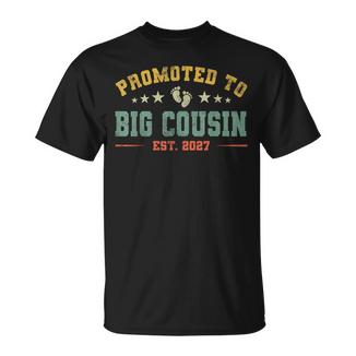 Promovido A Big Cousin Est 2027 Anuncio De Embarazo Bebé Camiseta unisex - Regaloses