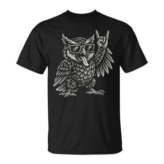 Rock Music Owl Divertidasibraciones Retro De Heavy Metal Camiseta unisex - Regaloses