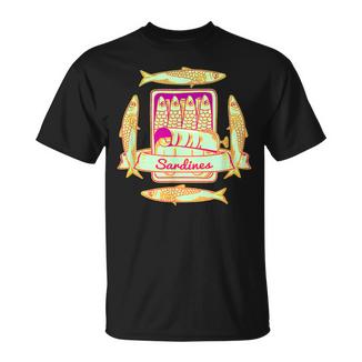 Sardinen In Einer Dose Retro Fischdose T-Shirt - Geschenkecke
