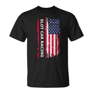 Slot Car Racing Drapeau Usa T-Shirt - Cadeauxyz