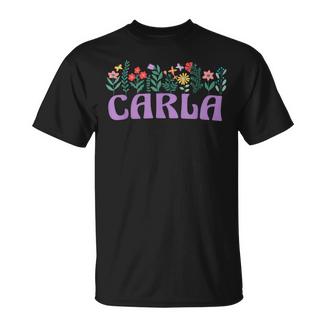 Wildflower Floral Carla Nombre Día De La Madre Es Camiseta unisex - Regaloses