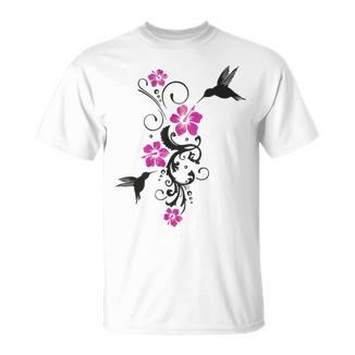 Colibri Colibri Tropical Hibiscus Fleurs Été Aloha T-Shirt - Cadeauxyz