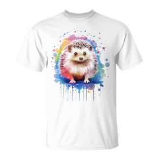 Hérisson Animal Coloré Zoo Abstrait Mignon Hérisson T-Shirt - Cadeauxyz