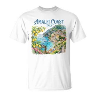 Ouvenir Italiano De La Costa De Amalfi Cuello Camiseta unisex - Regaloses